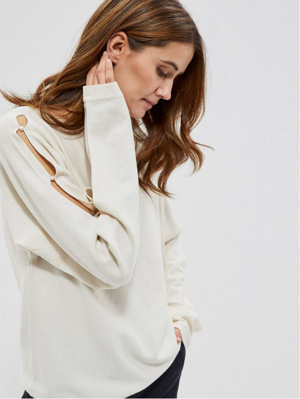 Moodo Krémový dámsky sveter Moodo