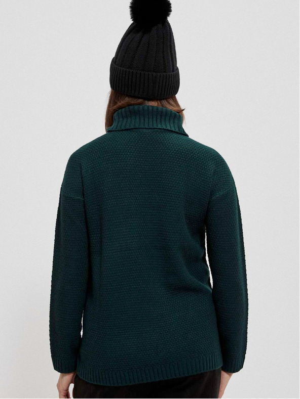 Moodo Tmavozelený dámsky sveter Moodo