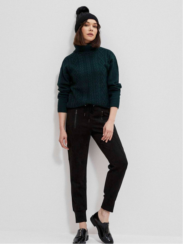 Moodo Tmavozelený dámsky sveter Moodo