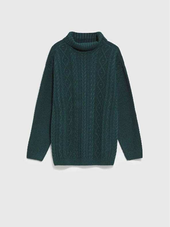 Moodo Tmavozelený dámsky sveter Moodo