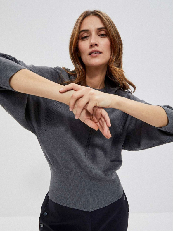 Moodo Šedý dámsky sveter Moodo