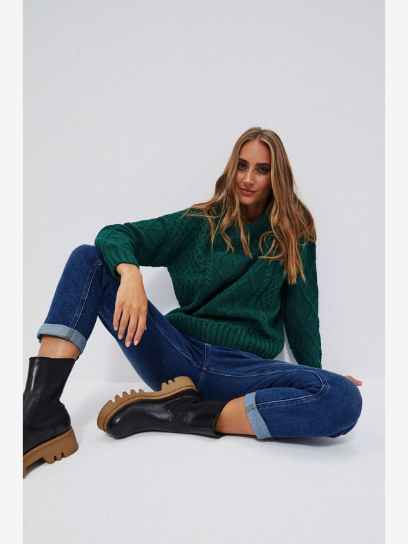 Moodo Zelený dámsky sveter Moodo