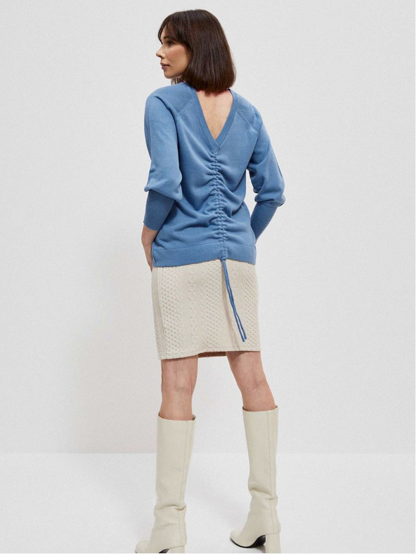 Moodo Modrý dámsky sveter Moodo