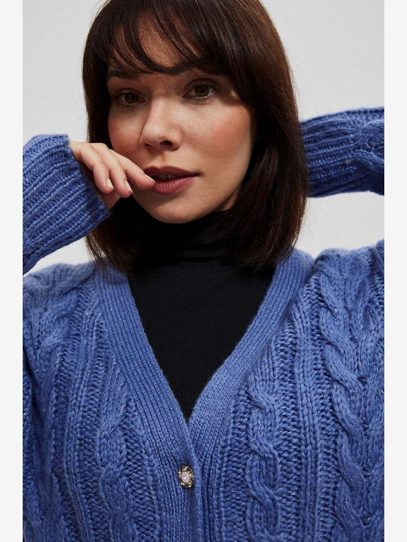 Moodo Modrý dámsky sveter Moodo