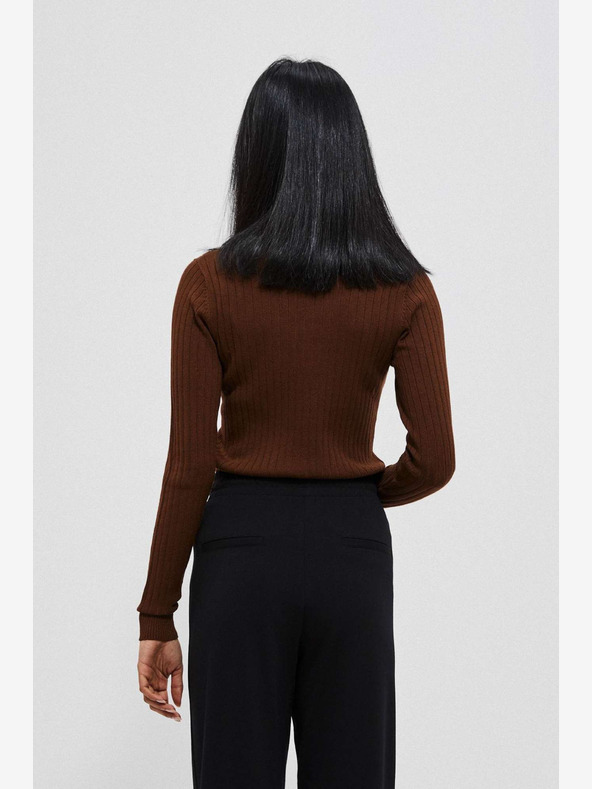 Moodo Hnedý dámsky sveter Moodo