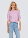 ONLY Ružový dámsky sveter s krátkym rukávom ONLY ONLRICA