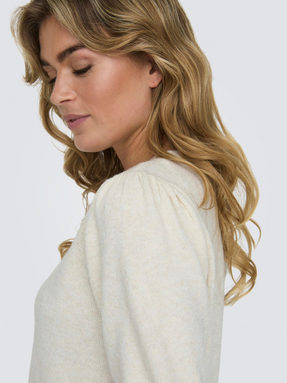 ONLY Béžový dámsky sveter s krátkym rukávom ONLY ONLRICA