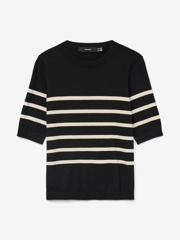 Vero Moda Béžový a čierny dámsky pruhovaný sveter Vero Moda