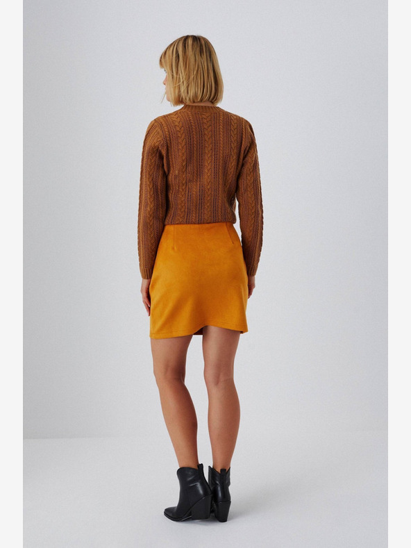 Moodo Oranžová dámska semišová sukňa Moodo