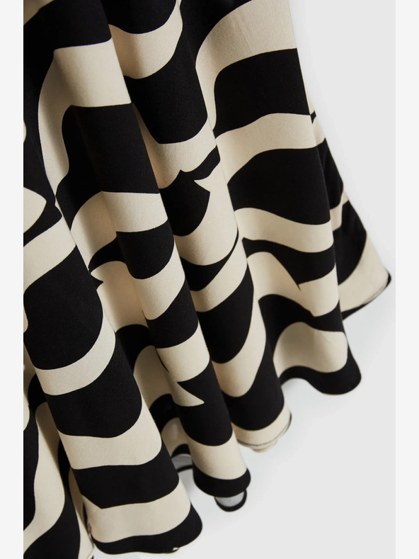 Moodo Moodo Béžovo-čierna dámska vzorovaná šatka