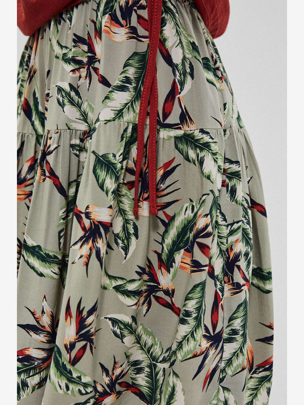 Moodo Svetlozelená dámska kvetinová sukňa Moodo