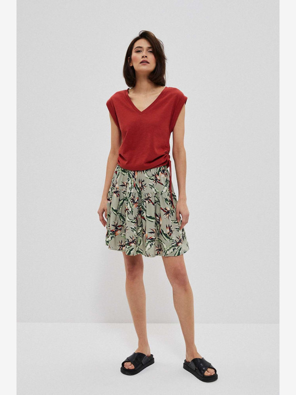 Moodo Svetlozelená dámska kvetinová sukňa Moodo