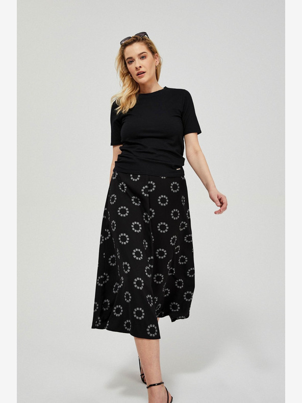 Moodo Čierna dámska vzorovaná sukňa Moodo