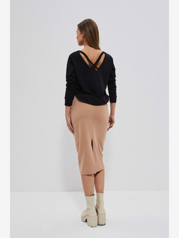 Moodo Béžová dámska tepláková sukňa Moodo