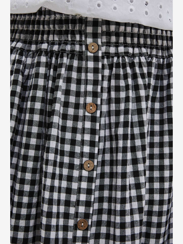 Moodo Biela a čierna dámska károvaná sukňa Moodo