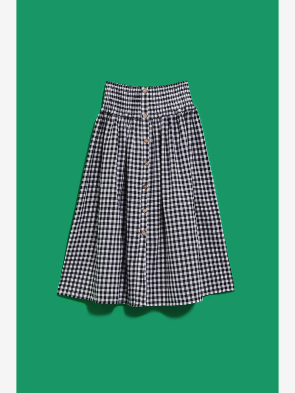 Moodo Biela a čierna dámska károvaná sukňa Moodo