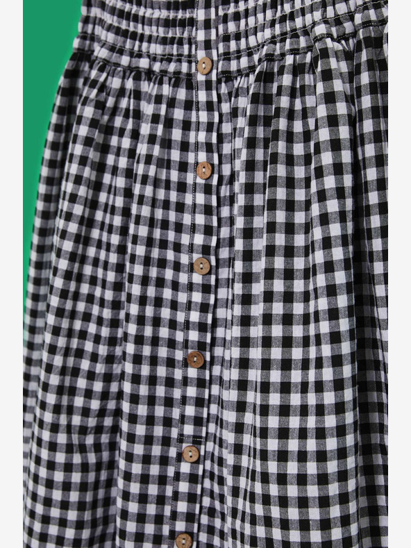 Moodo Biela a čierna dámska károvaná sukňa Moodo