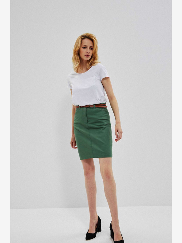 Moodo Zelená dámska sukňa s opaskom Moodo