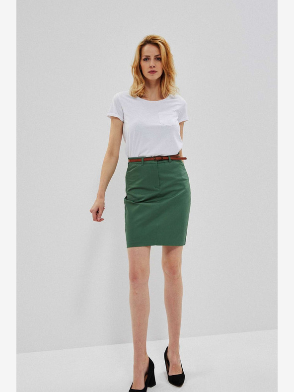 Moodo Zelená dámska sukňa s opaskom Moodo