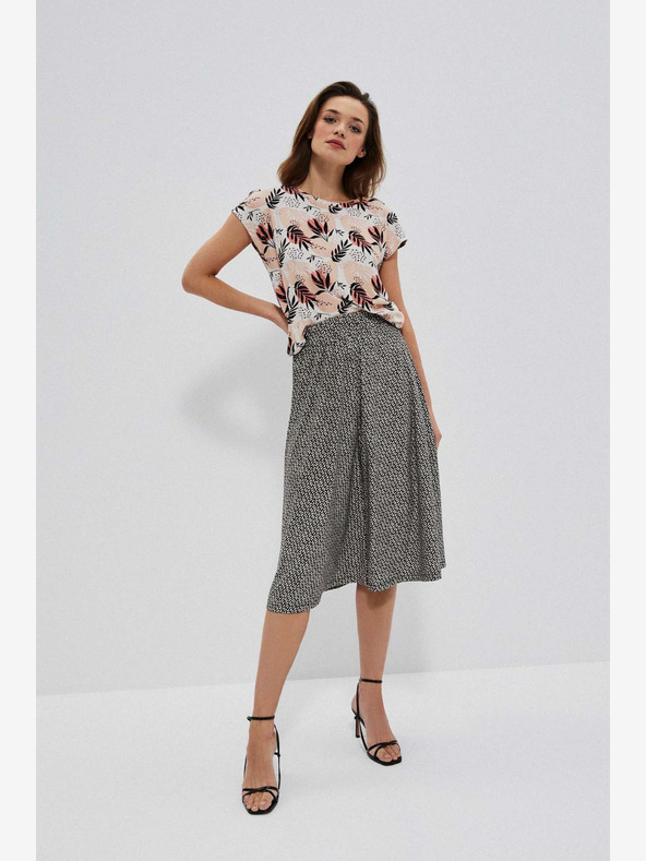 Moodo Biela a čierna dámska vzorovaná sukňa Moodo