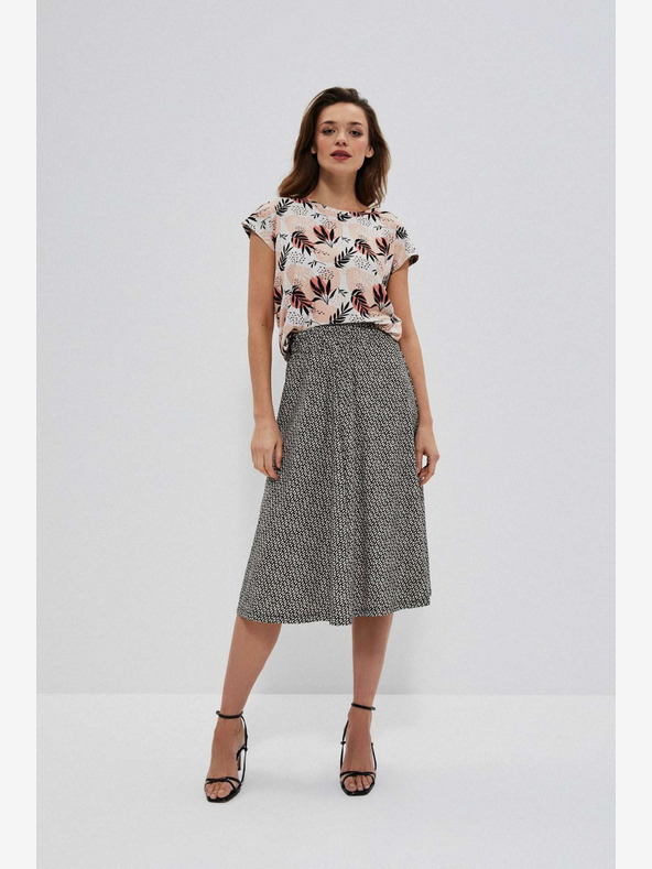 Moodo Biela a čierna dámska vzorovaná sukňa Moodo