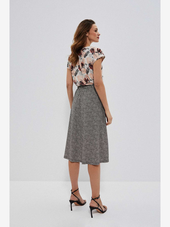 Moodo Biela a čierna dámska vzorovaná sukňa Moodo