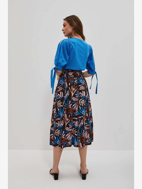 Moodo Modro-hnedá dámska vzorovaná sukňa Moodo
