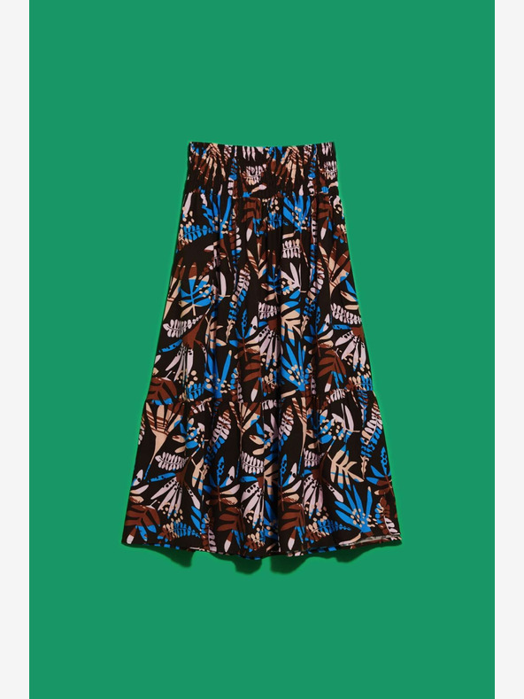 Moodo Modro-hnedá dámska vzorovaná sukňa Moodo