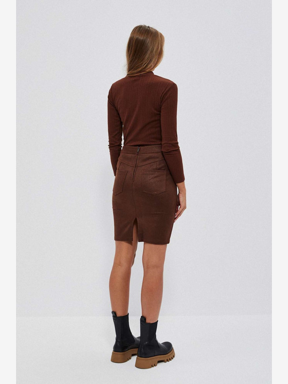 Moodo Hnedá dámska tepláková sukňa Moodo