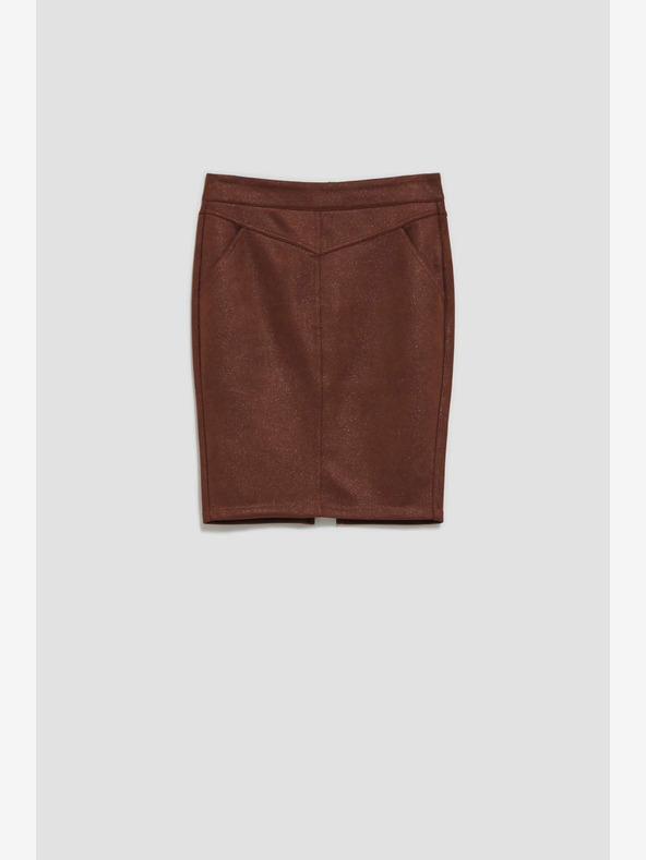 Moodo Hnedá dámska tepláková sukňa Moodo