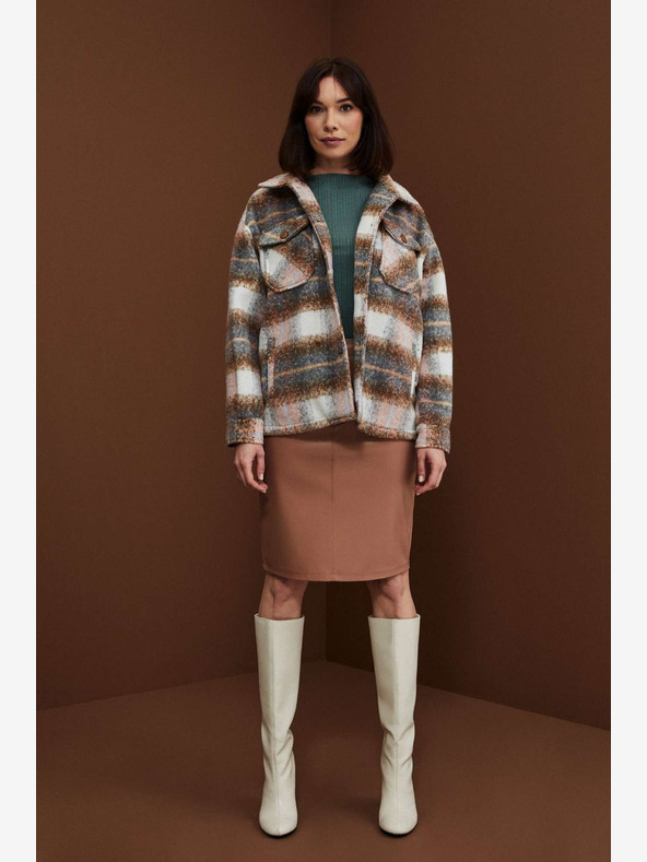 Moodo Hnedá dámska koženková sukňa Moodo