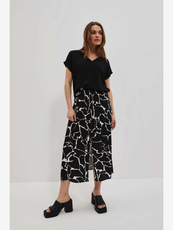 Moodo Biela a čierna dámska vzorovaná sukňa Moodo