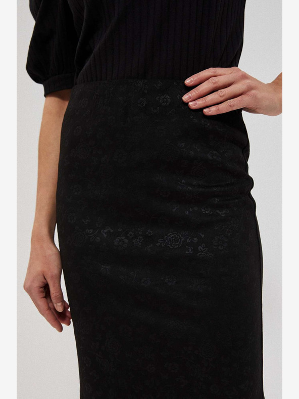 Moodo Čierna dámska kvetinová sukňa Moodo