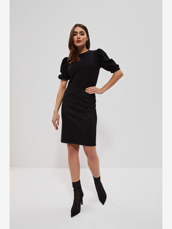 Moodo Čierna dámska kvetinová sukňa Moodo