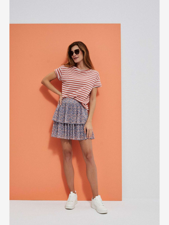 Moodo Modrá dámska kvetinová sukňa Moodo