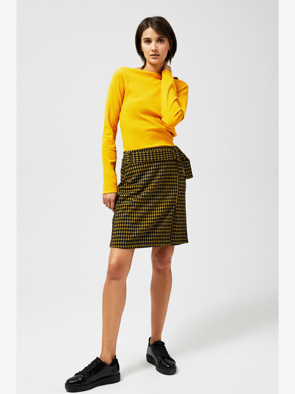 Moodo Čierno-žltá dámska károvaná sukňa Moodo