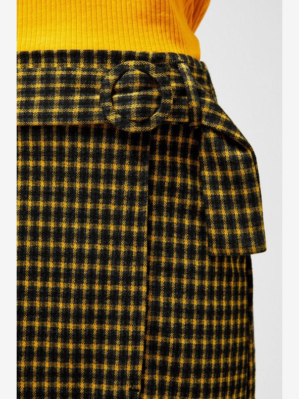 Moodo Čierno-žltá dámska károvaná sukňa Moodo