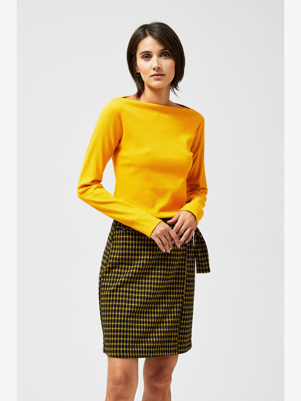 Moodo Čierno-žltá dámska károvaná sukňa Moodo