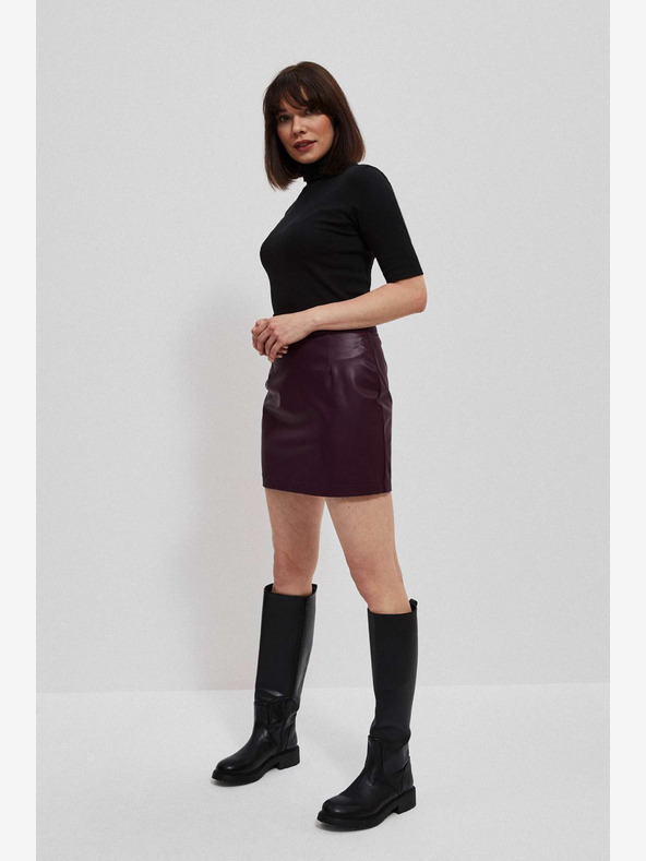 Moodo Vínová dámska koženková sukňa Moodo