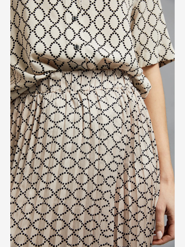 Moodo Béžová dámska vzorovaná skladaná sukňa Moodo