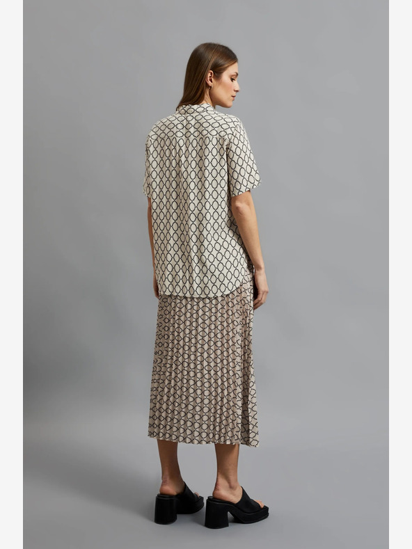 Moodo Béžová dámska vzorovaná skladaná sukňa Moodo