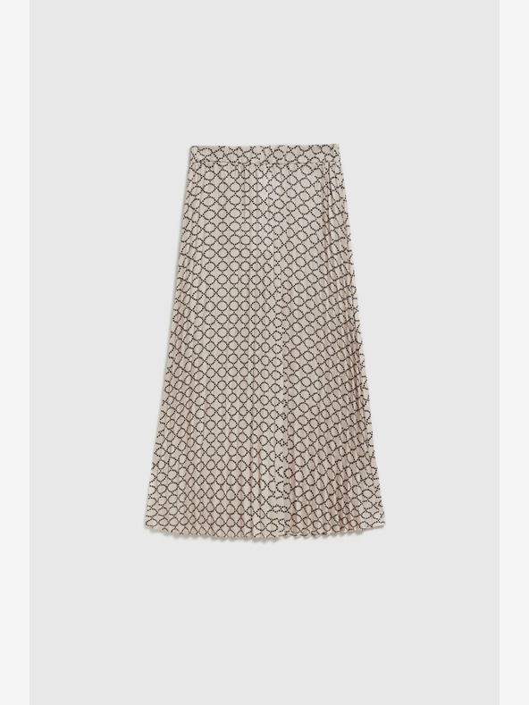 Moodo Béžová dámska vzorovaná skladaná sukňa Moodo