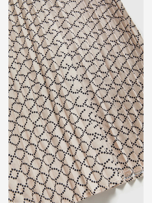 Moodo Béžová dámska vzorovaná skladaná sukňa Moodo