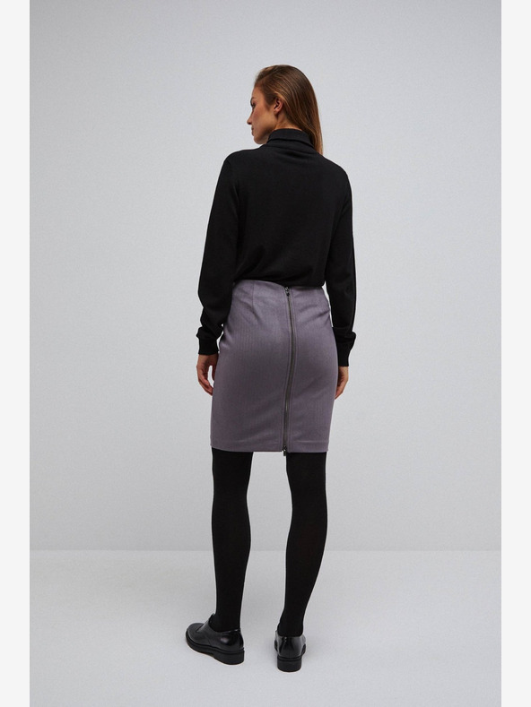 Moodo Šedá dámska kockovaná sukňa Moodo