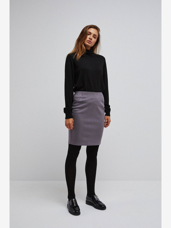 Moodo Šedá dámska kockovaná sukňa Moodo