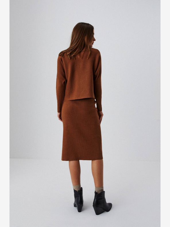 Moodo Hnedá dámska tepláková sukňa Moodo