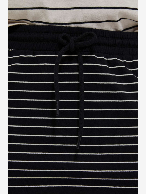 Moodo Moodo Biela a čierna dámska pruhovaná sukňa