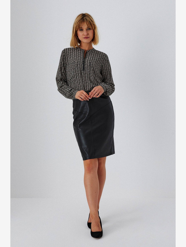 Moodo Čierna dámska koženková sukňa Moodo