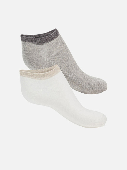 Geox Biele a sivé dámske ponožky 2 pack Geox