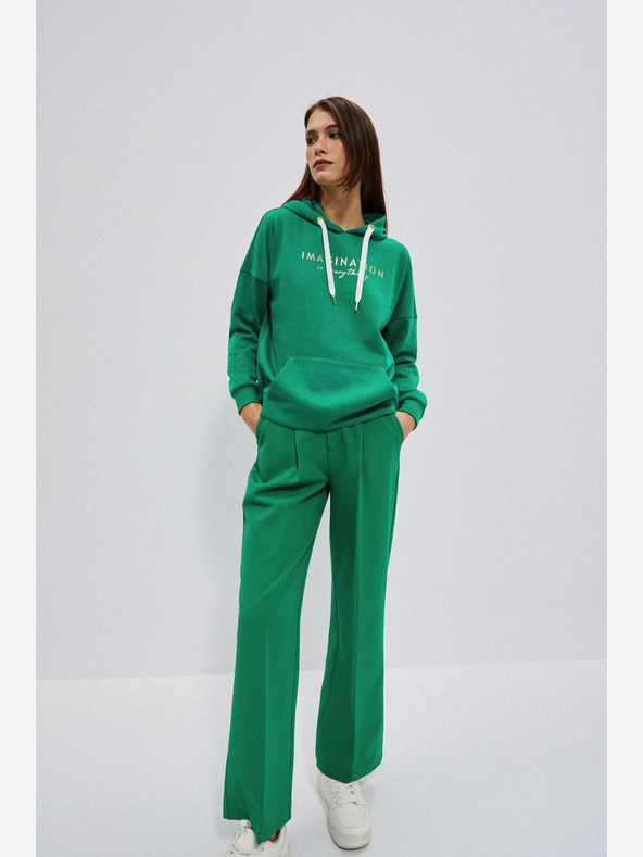 Moodo Zelená dámska mikina s kapucňou Moodo